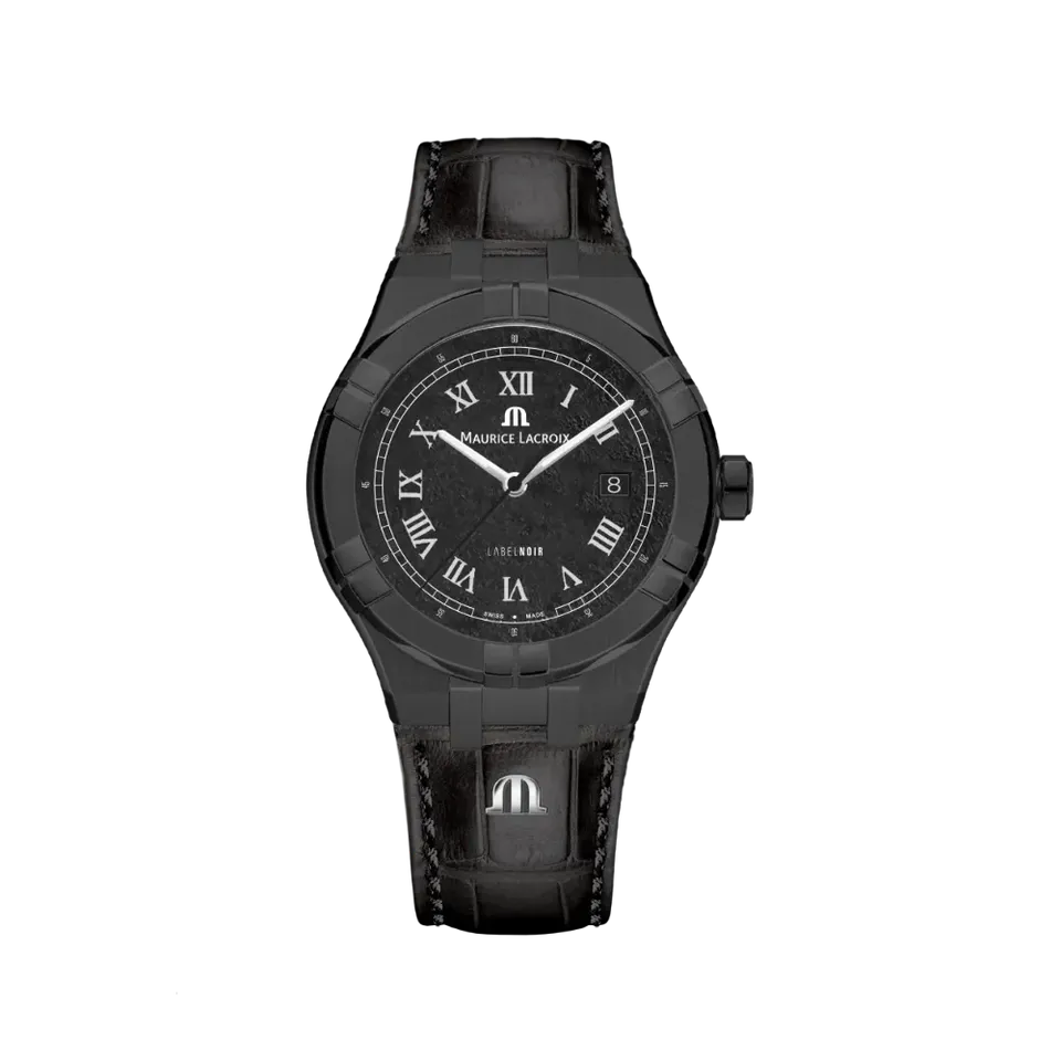 Label Noir Aikon Automatic 42MM klokke PVD skinn svart
