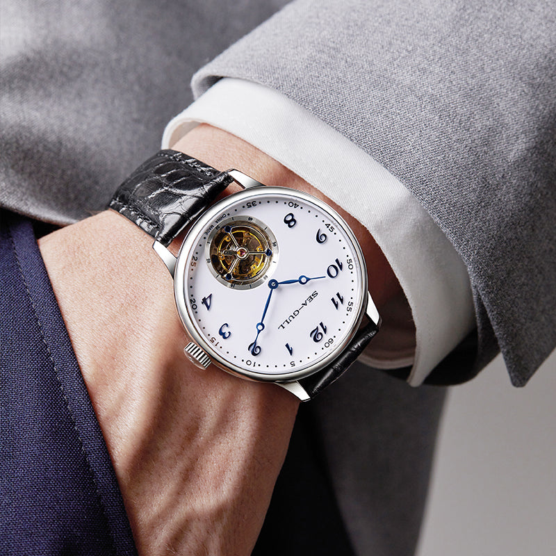 Sea-gull Artisan Heritage 818.13.8809 tourbillonklokke hvit