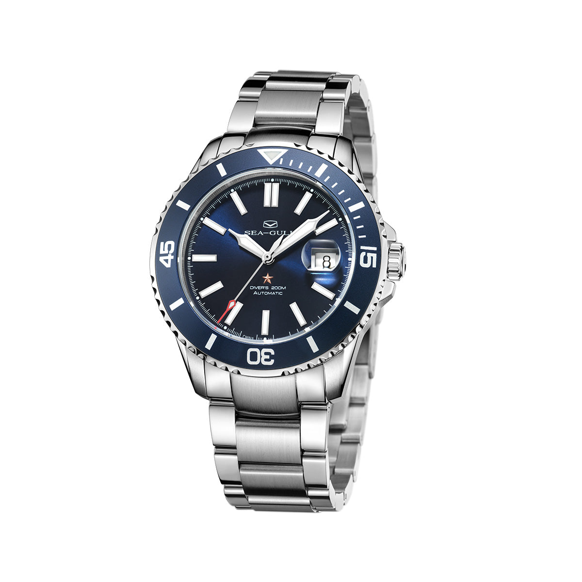Sea-gull Ocean 816.32.1523 44mm dykkerklokke forstørret dato