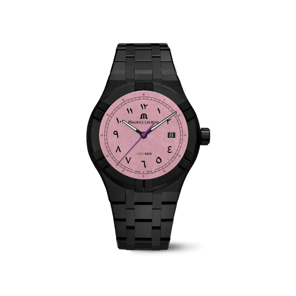 Label Noir Aikon Automatic 42MM klokke keramikk sort rosa