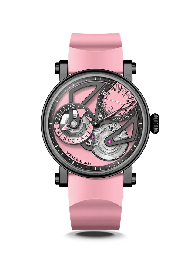 Speake-Marin Dual Time Pink klokke rosa 38mm 42mm
