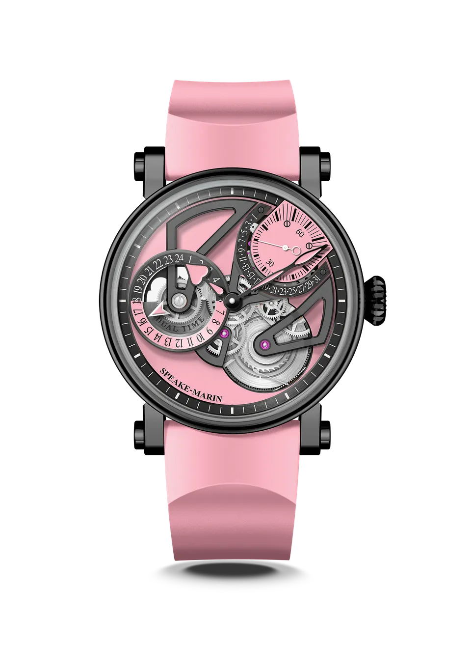 Speake-Marin Dual Time Pink klokke rosa 38mm 42mm