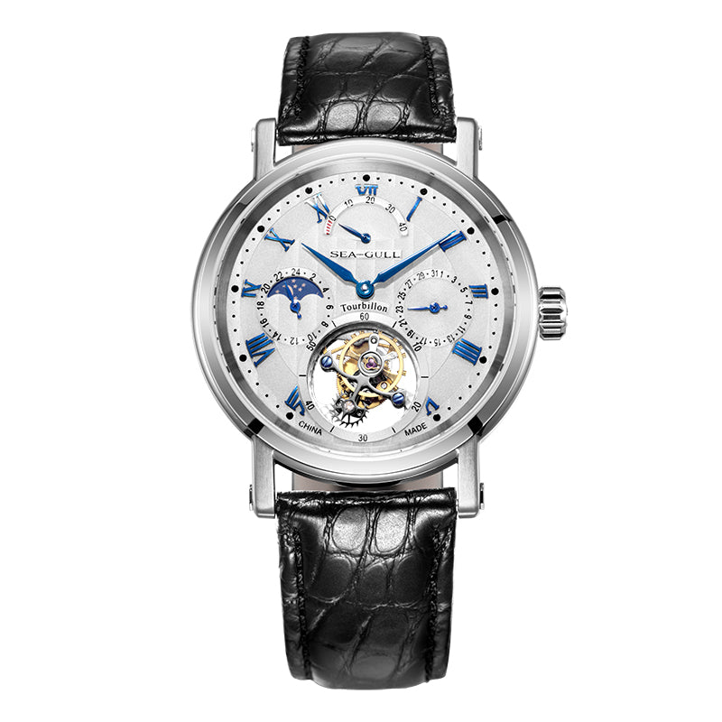 Sea-gull Artisan Heritage 818.907 herreklokke hvit 39 mm
