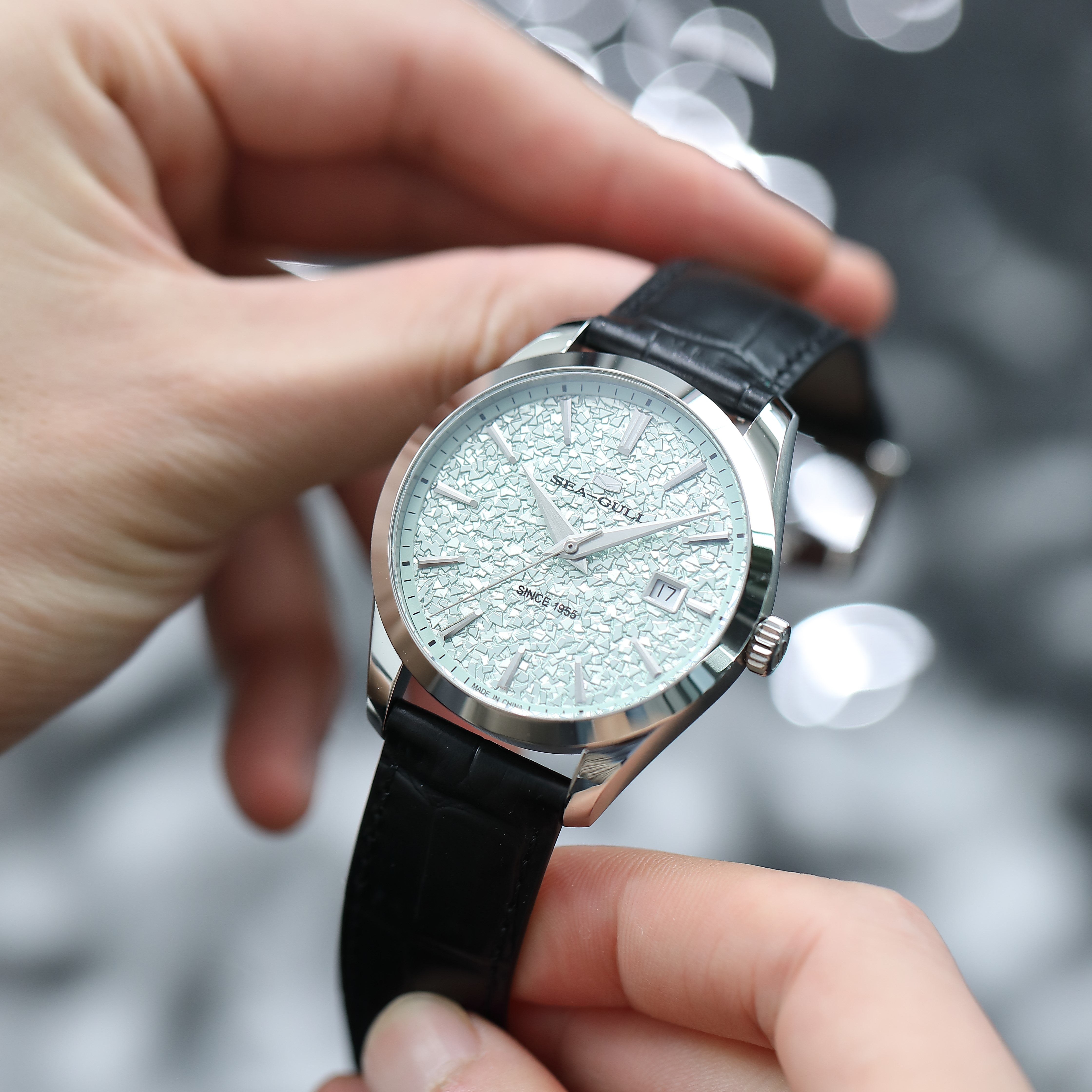 Sea-gull Qingjia 819.92.3026 dressklokke grønn 40mm