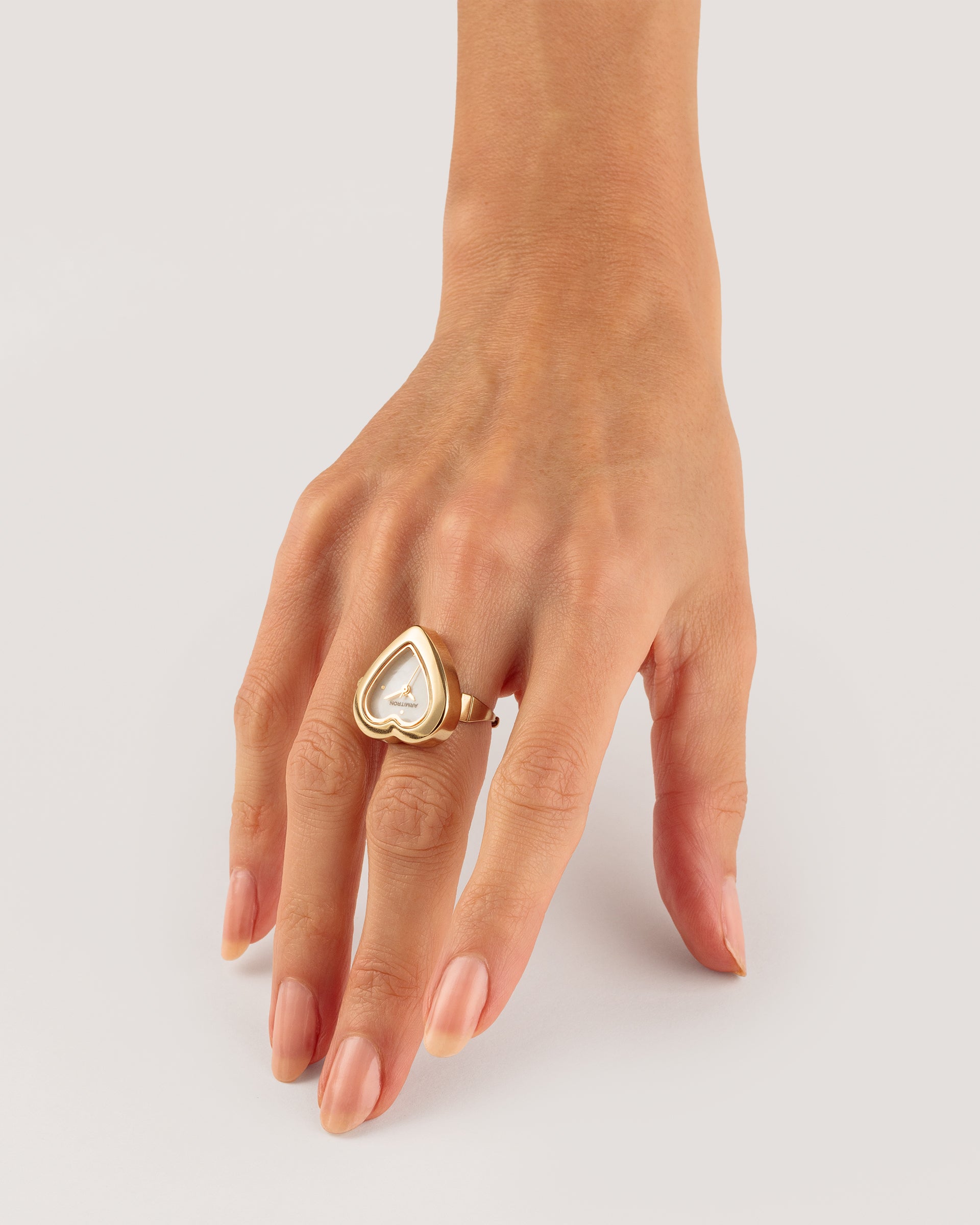 Armitron Heart Ring ringklokke gull 22mm perlemor