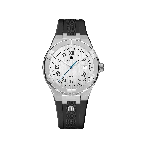 Label Noir Aikon Automatic 42MM klokke hvit stål gummirem