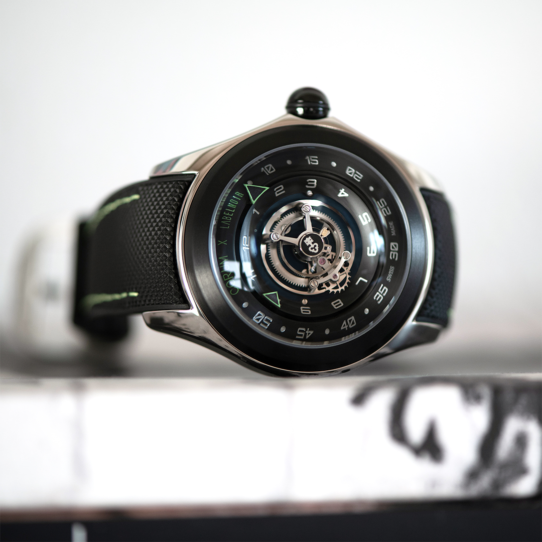 Label Noir Bubble 47 Central Tourbillon klokke neon grønn