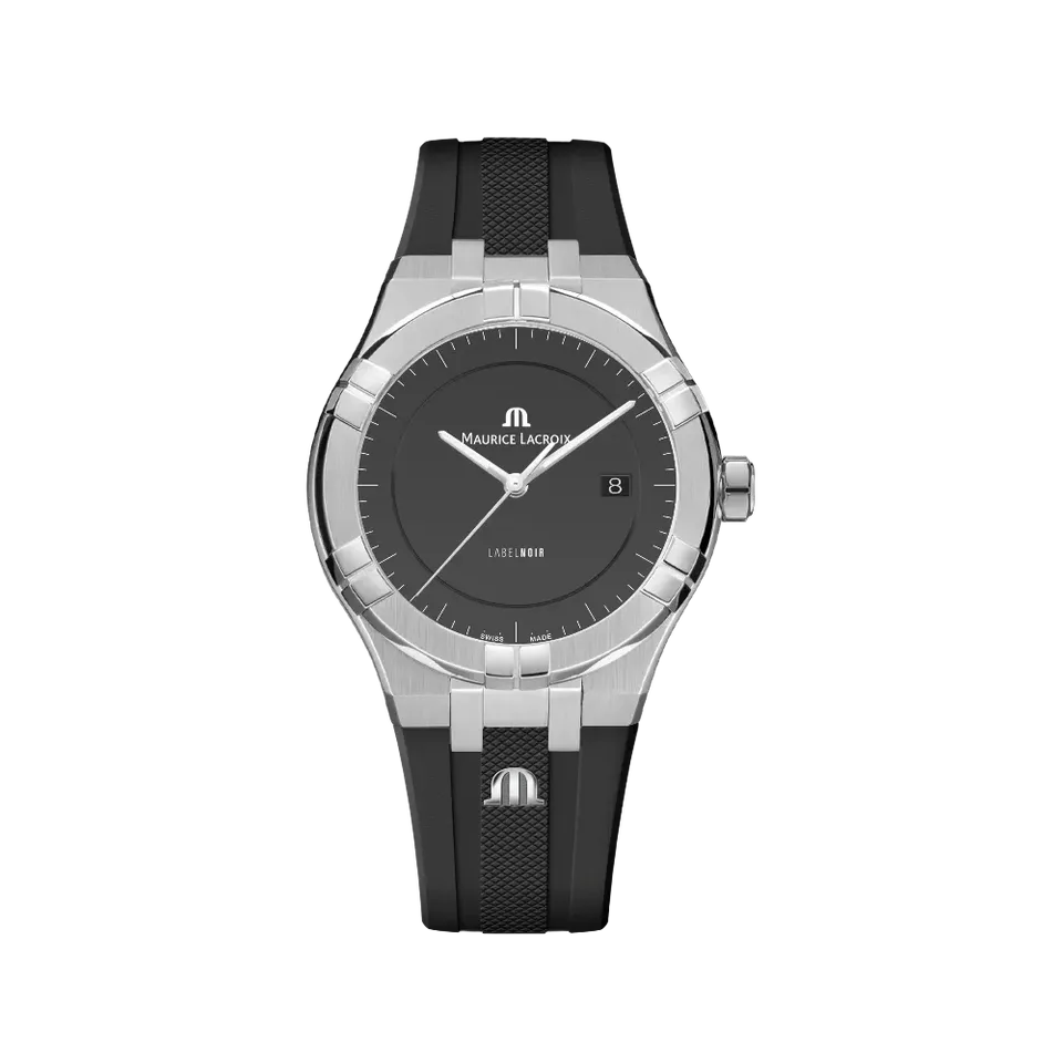 Label Noir Aikon Automatic 42MM klokke svart microgroove gummi