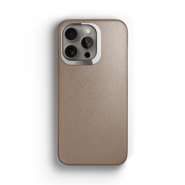 Label Noir Saffiano iPhone 15 Pro Max deksel svart MagSafe