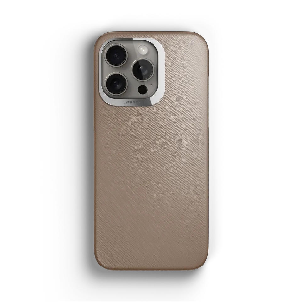 Label Noir Saffiano iPhone 15 Pro Max deksel svart MagSafe