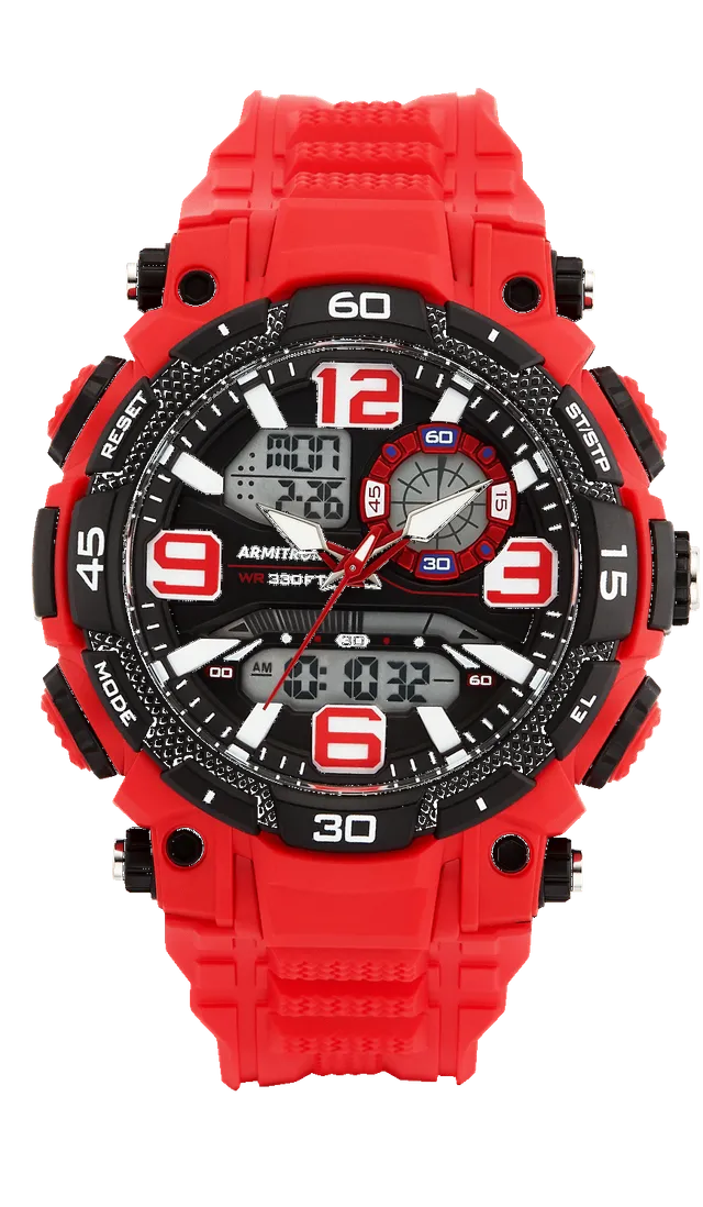 Armitron Dual 53mm sportsklokke rød/svart kronograf
