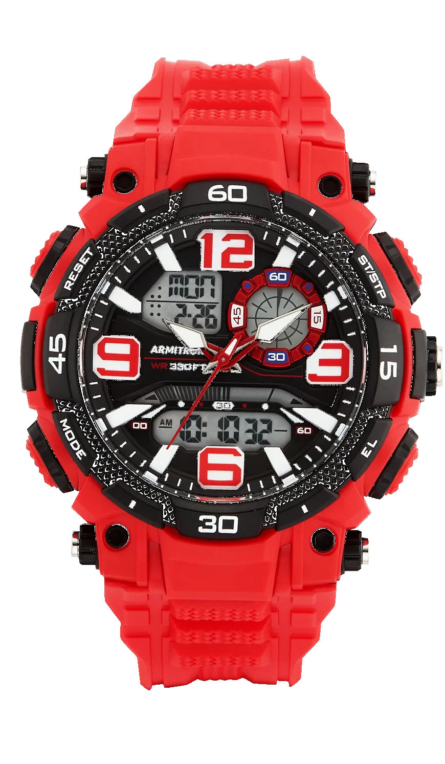 Armitron Dual 53mm sportsklokke rød/svart kronograf