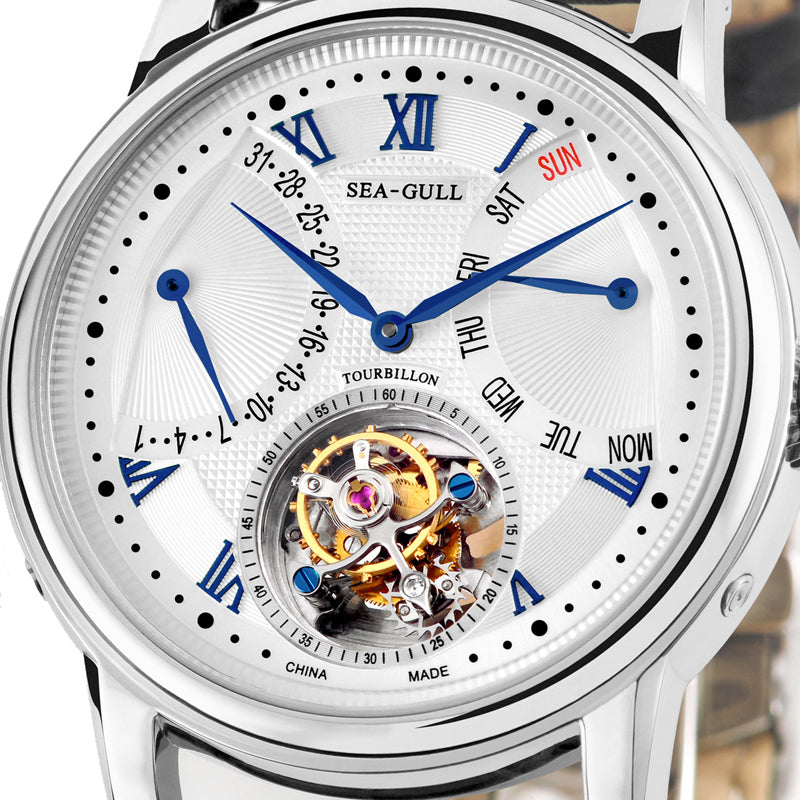 Sea-gull ST8004ZS tourbillon herreklokke hvit 43mm