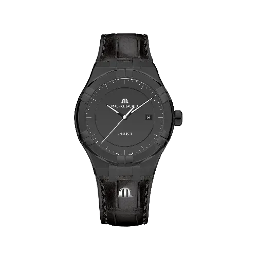 Label Noir Aikon Automatic 42MM klokke PVD svart skinn