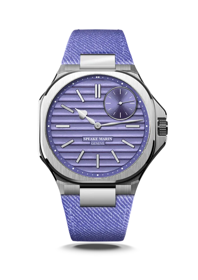 Speake-Marin Ripples Portobello klokke lavendel stål