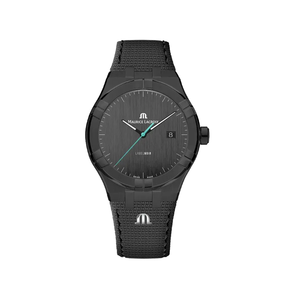 Label Noir Aikon Automatic 42MM klokke svart PVD blå sekundviser
