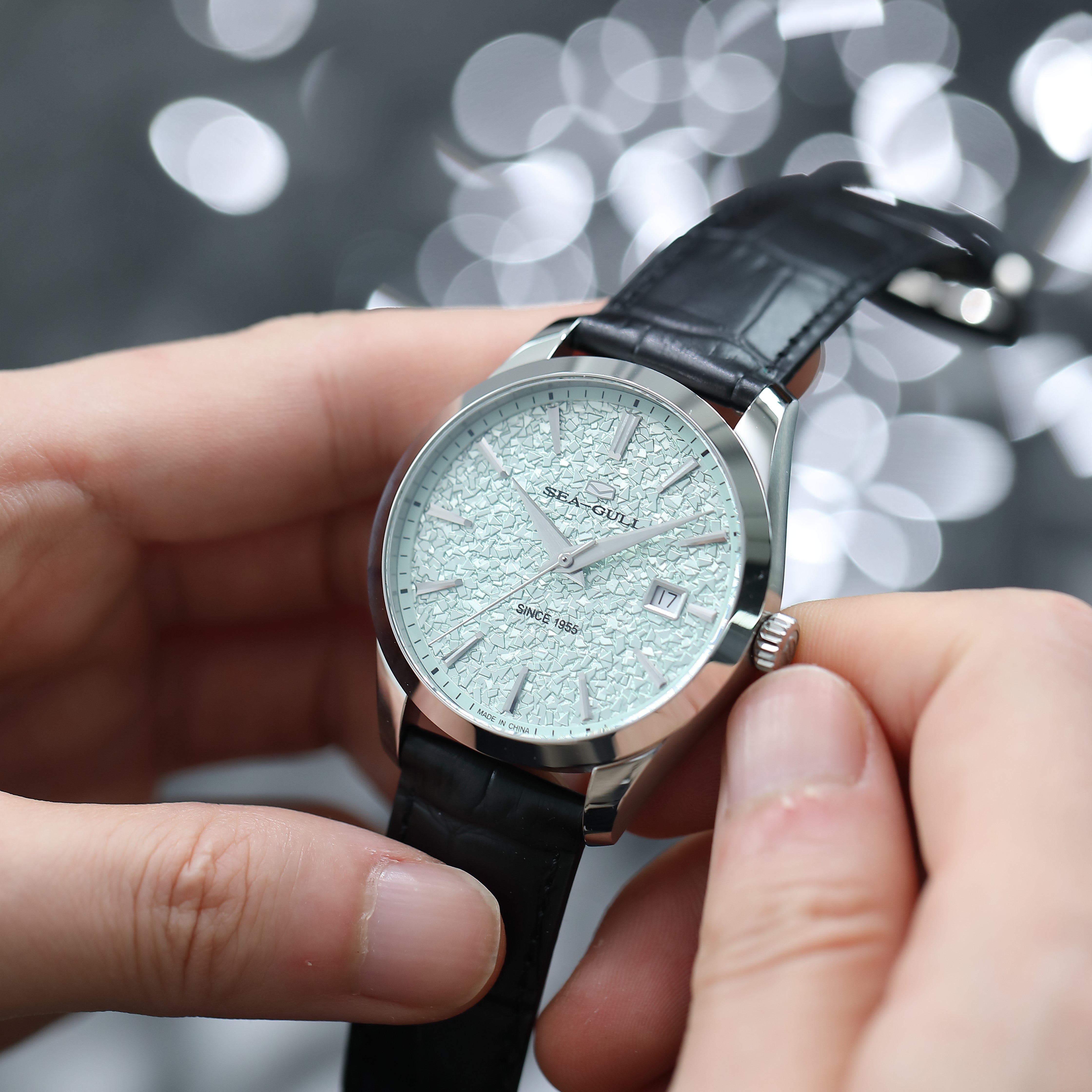 Sea-gull Qingjia 819.92.3026 dressklokke grønn 40mm