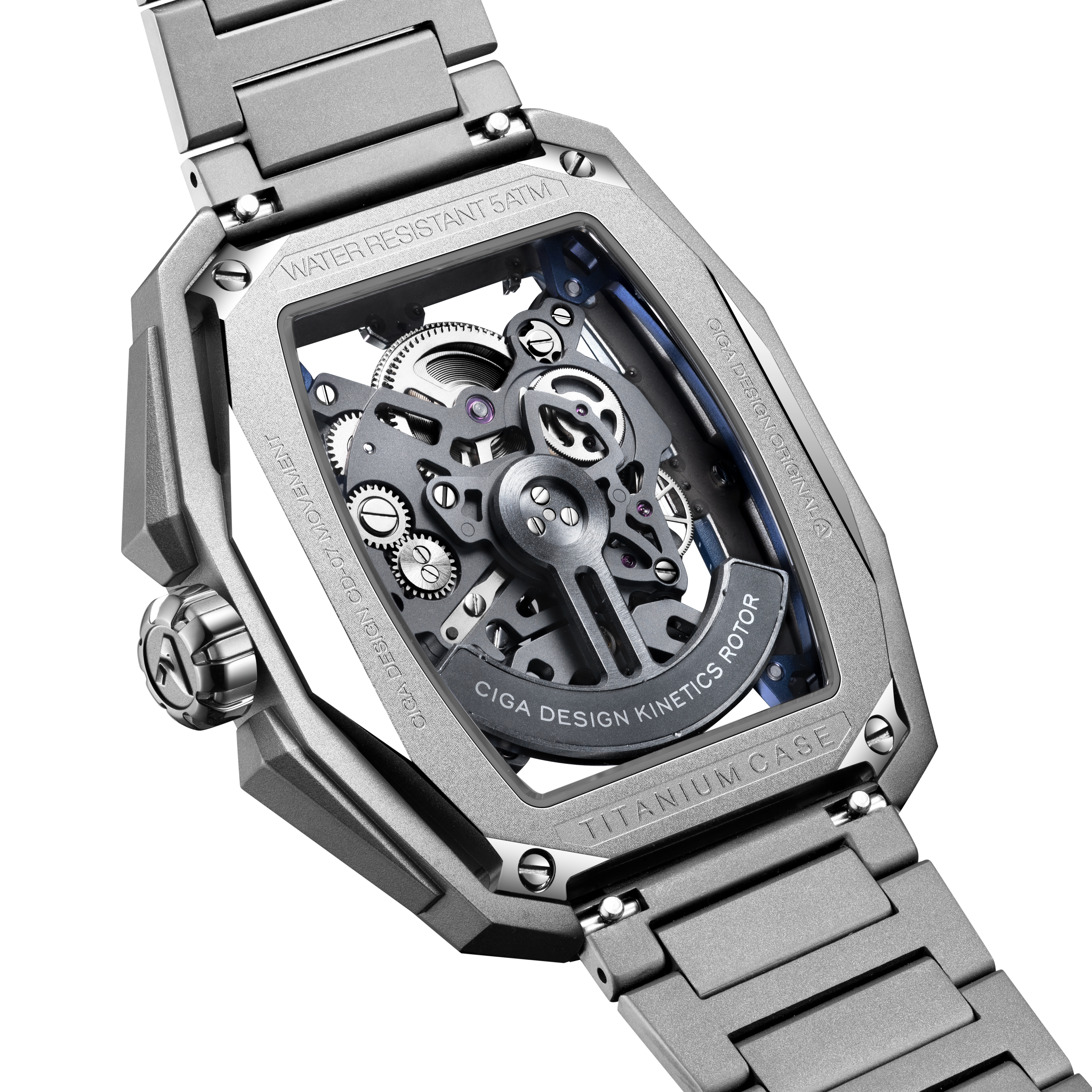 CIGA Design Hunter Titanium skjelettklokke blå