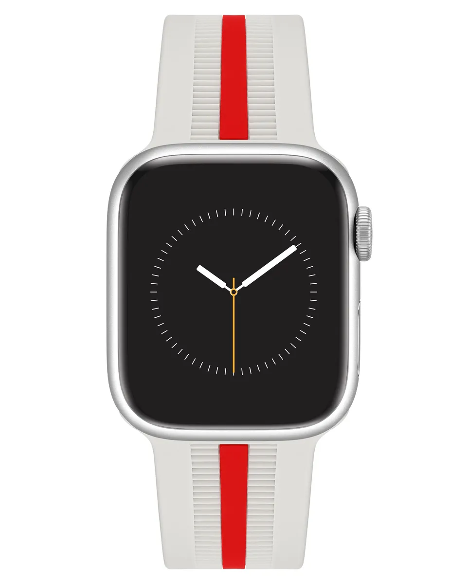 Armitron Racer Apple Watch-reim krem/rød silikon