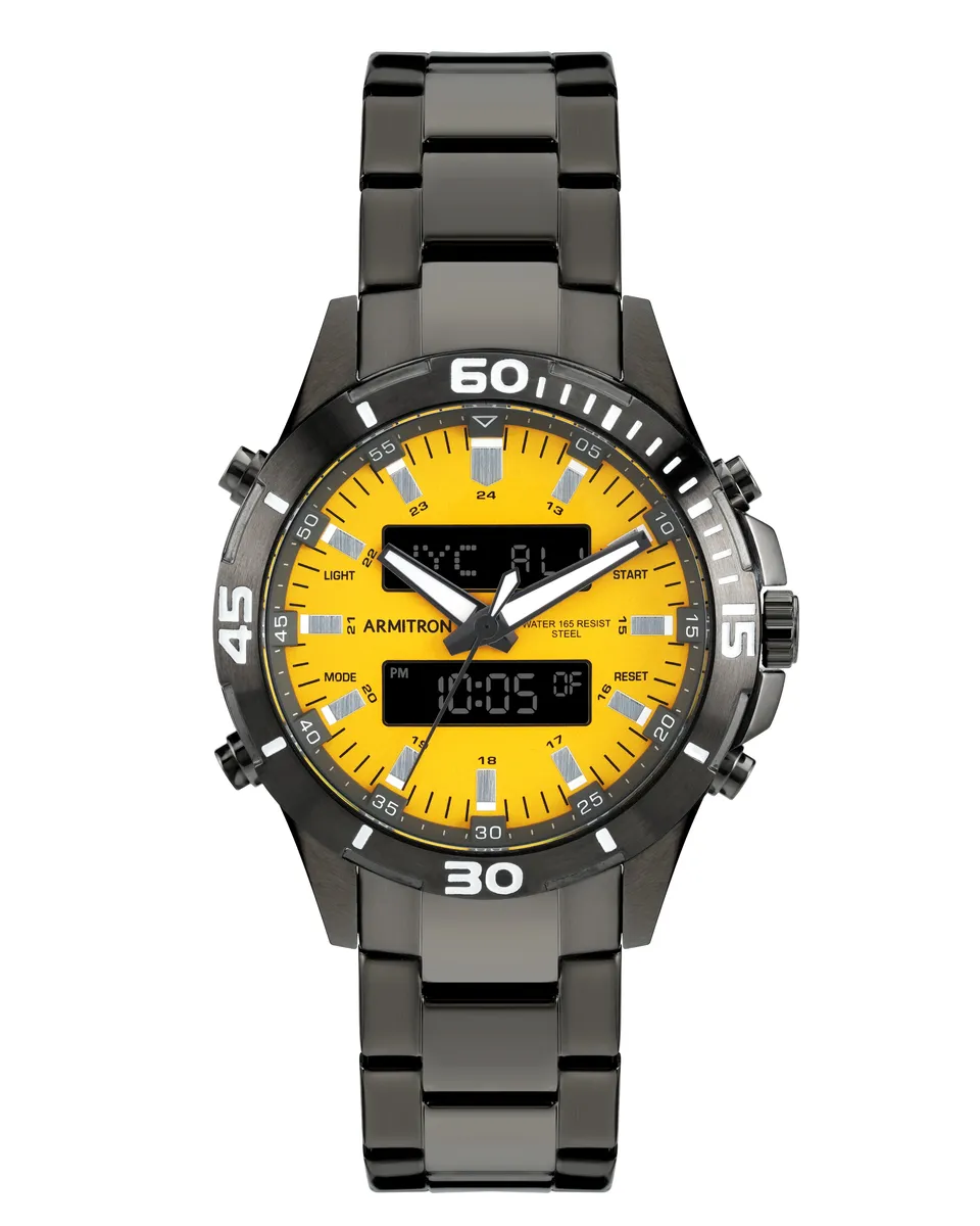 Armitron Goldfinch 45mm herreklokke svart/gul ana-digi