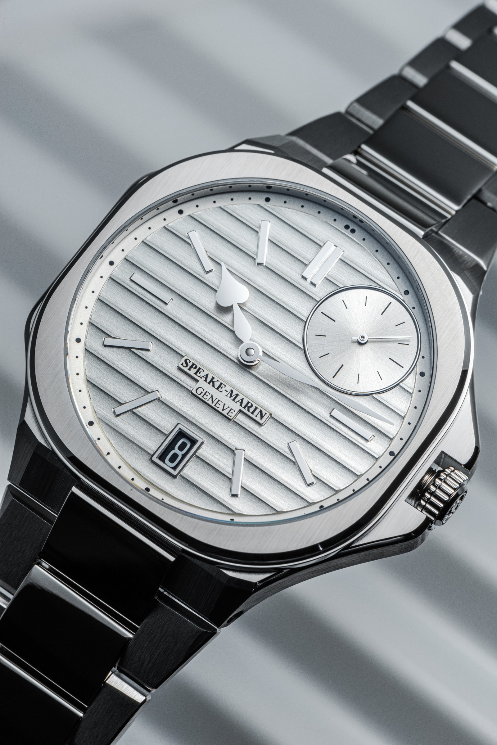 Speake-Marin Ripples Infinity Date klokke stål sølv
