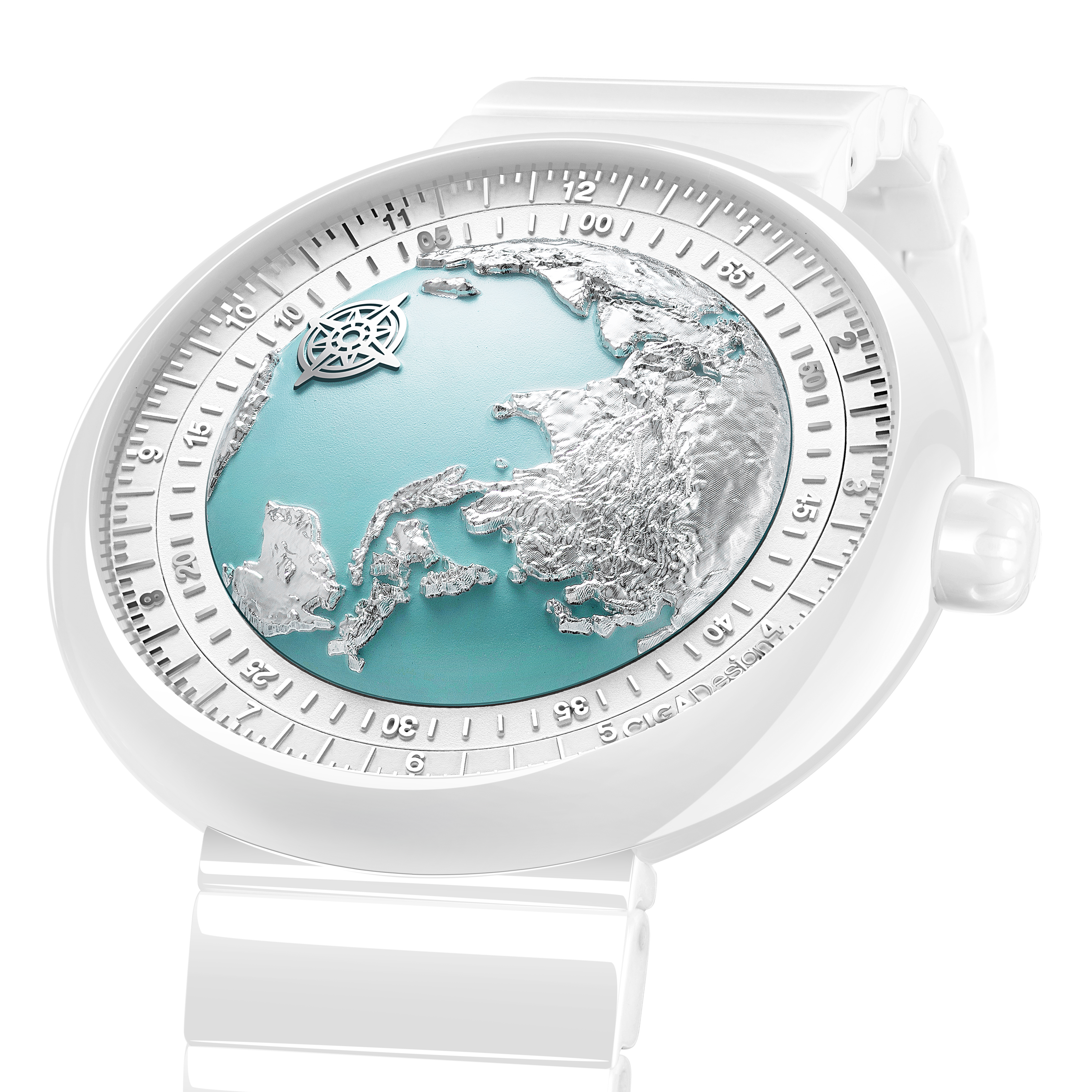 CIGA Design Blue Planet Ice Age dameklokke