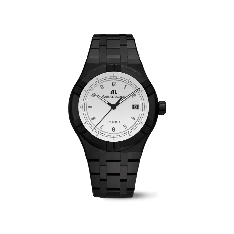 Label Noir Aikon Automatic 42MM herreklokke keramikk stålfarget