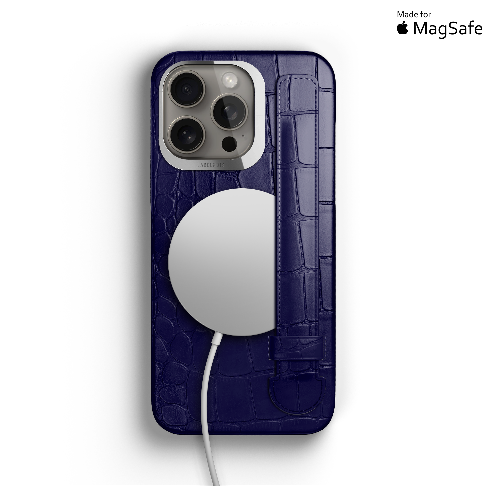 Label Noir iPhone 16 Pro Alligator deksel svart MagSafe