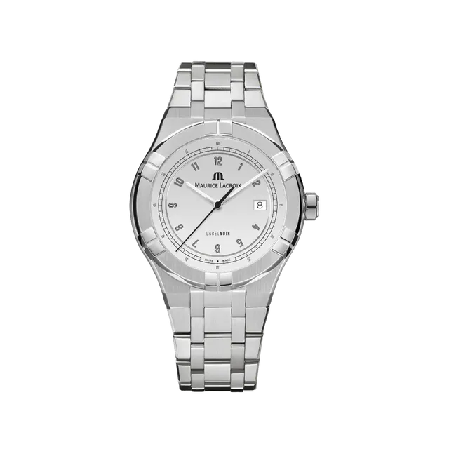 Label Noir Aikon Automatic 42MM klokke stål hvit lenke