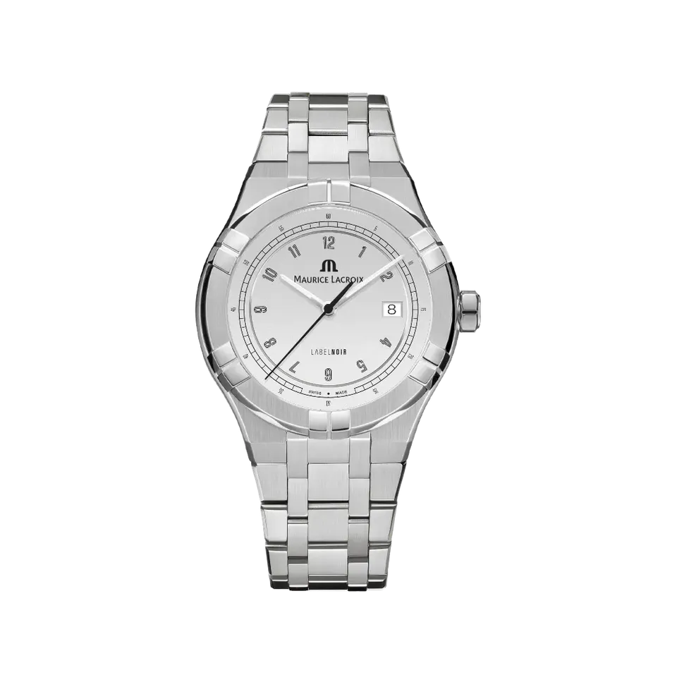Label Noir Aikon Automatic 42MM klokke stål hvit lenke