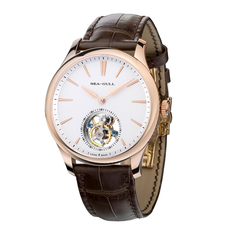 Sea-gull Heritage 518.930 herreklokke hvit/gull tourbillon