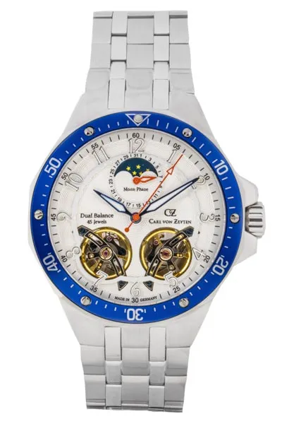 Carl von Zeyten Kirchzarten CVZ0093WHMS armbåndsur månefase