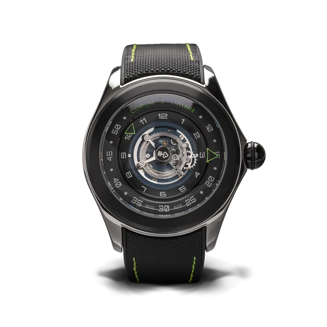 Label Noir Bubble 47 Central Tourbillon klokke neon grønn