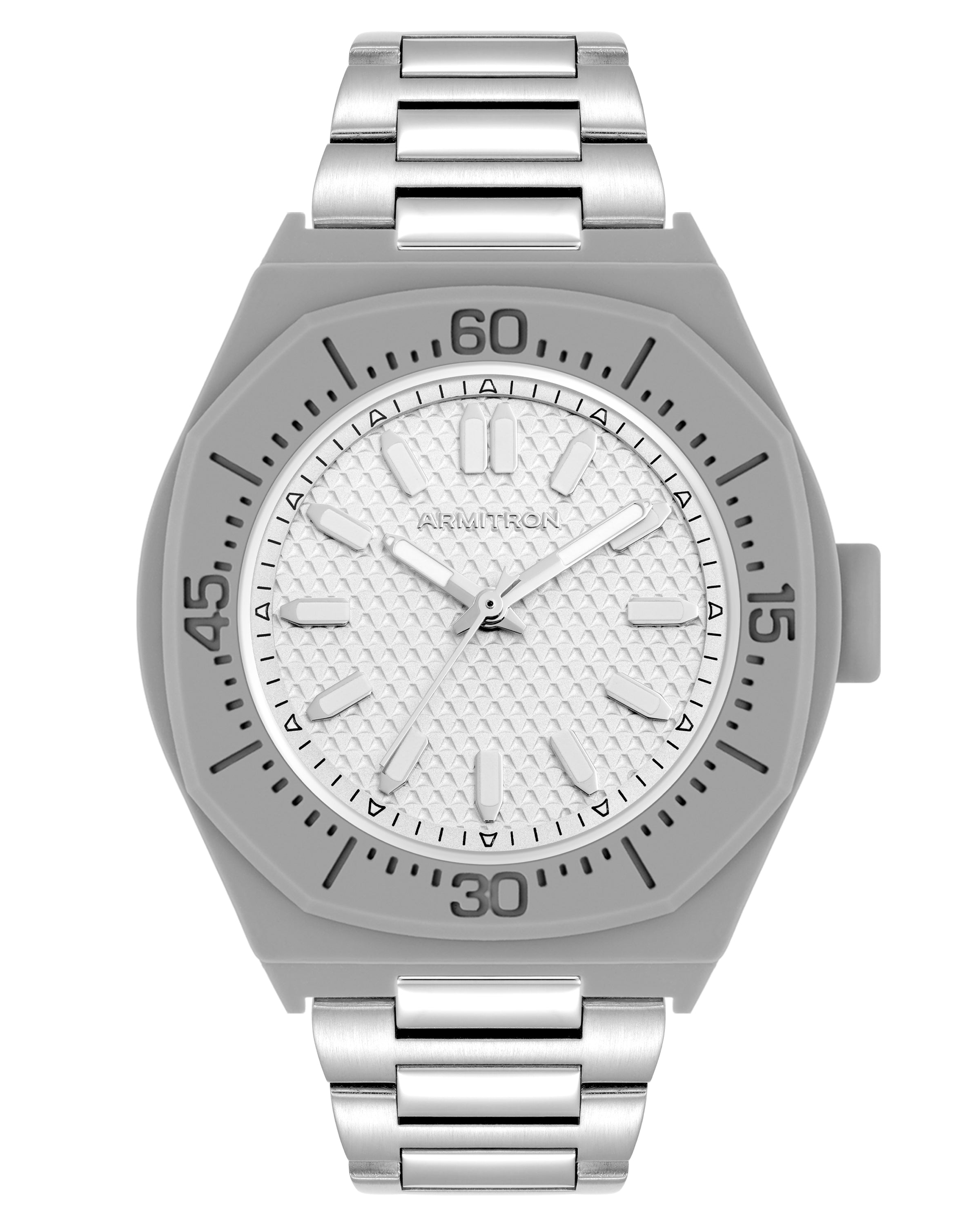 Armitron Jack herreklokke 44 mm sølv honeycomb