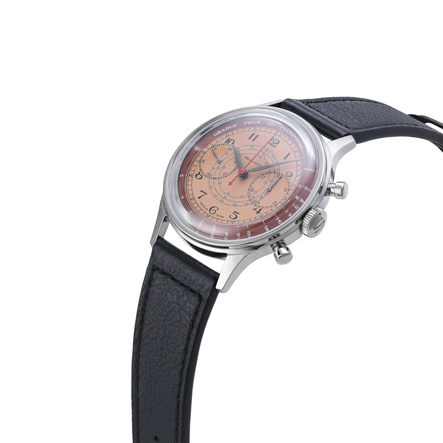 Sea-gull 1963 819.93.3011 kronograf laks 40mm pulsometer