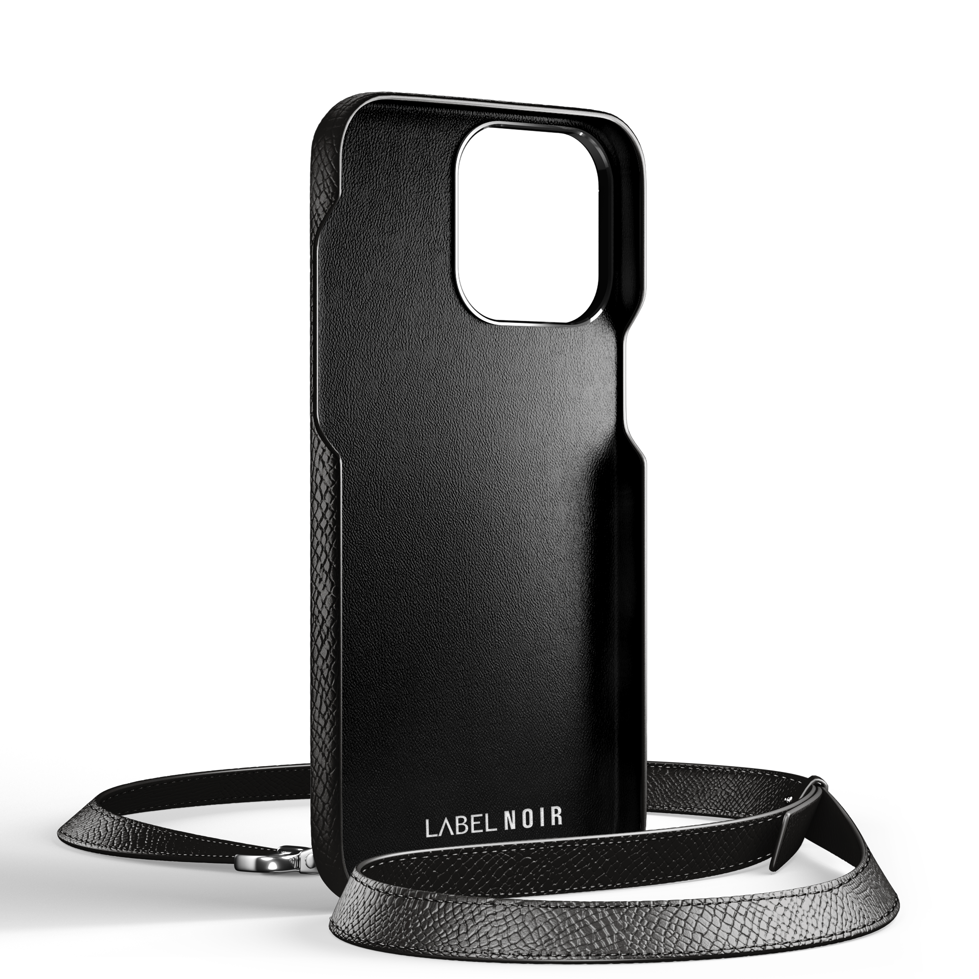 Label Noir iPhone 16 Pro Max crossbody-deksel skinn svart