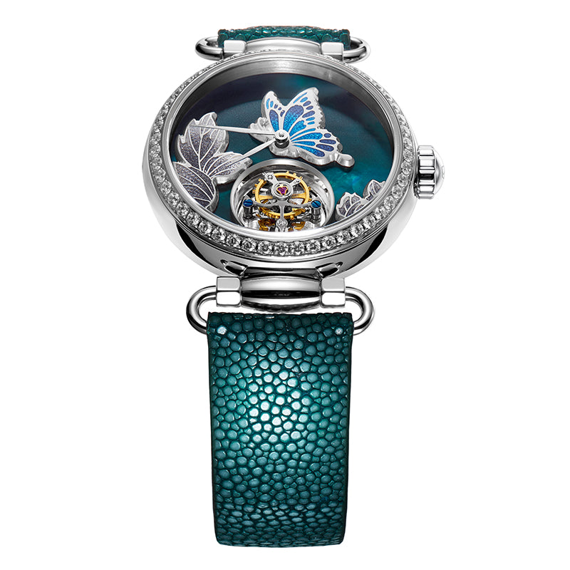 Sea-gull Artisan 713.95.8103L dameklokke smaragd 39mm
