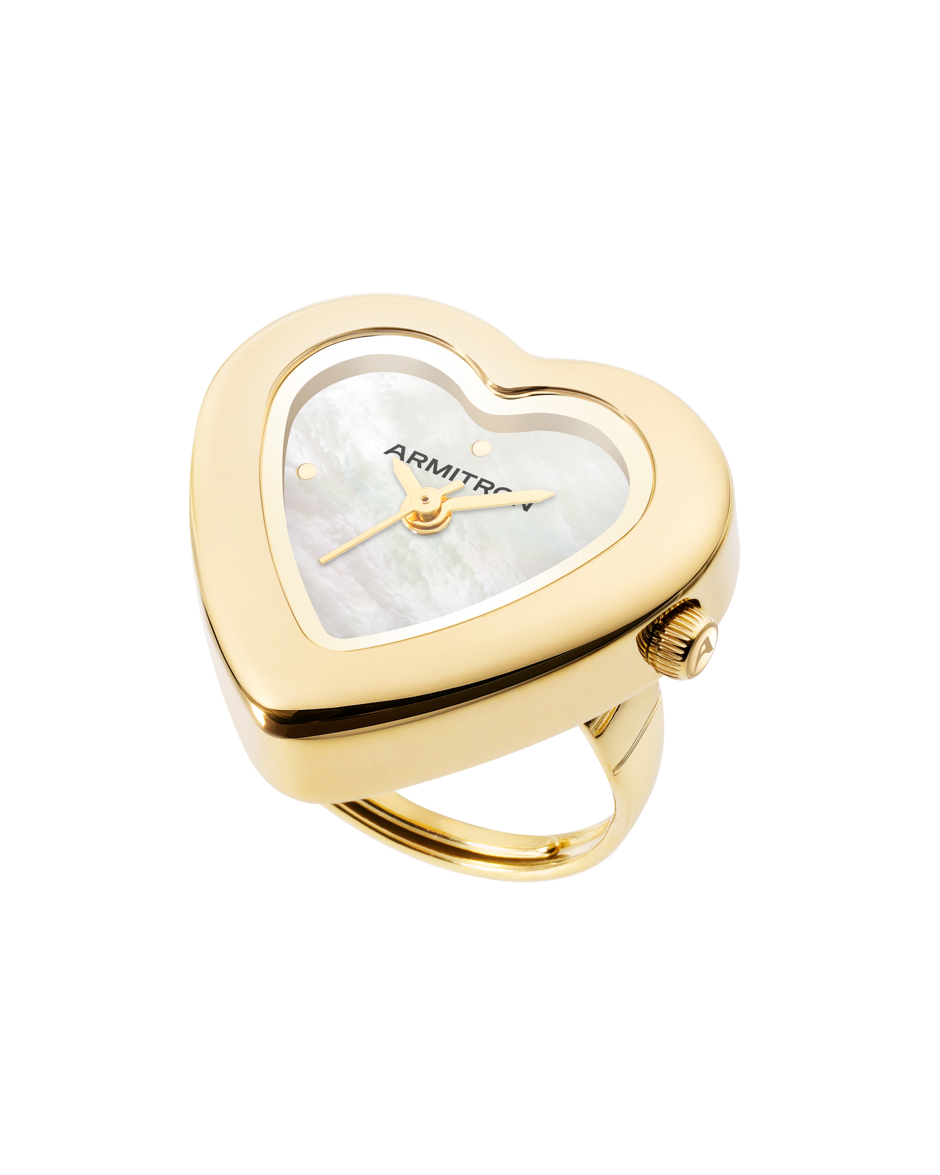 Armitron Heart Ring ringklokke gull 22mm perlemor