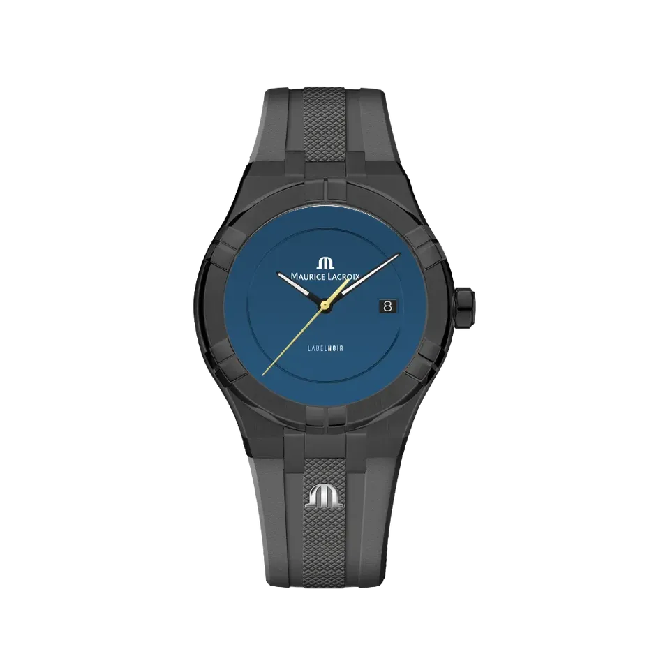 Label Noir Aikon Automatic 42MM herreklokke svart PVD gummi
