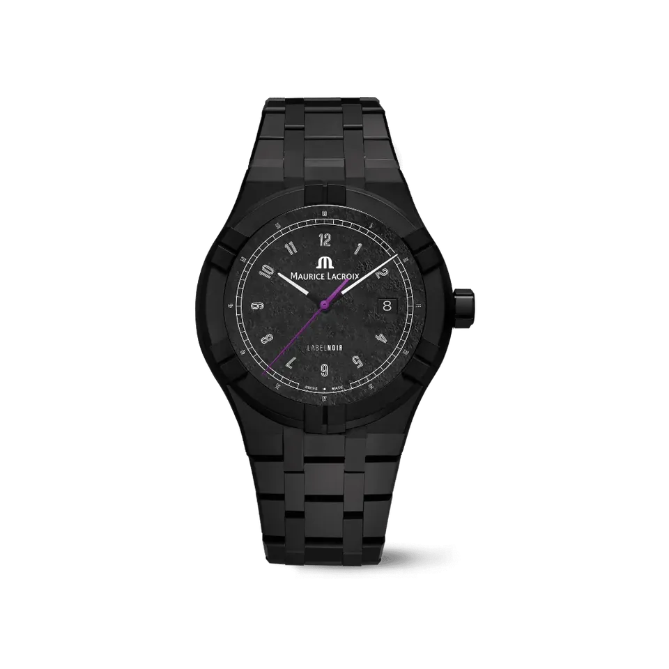 Label Noir Aikon Automatic 42MM klokke keramikk lilla sekundviser