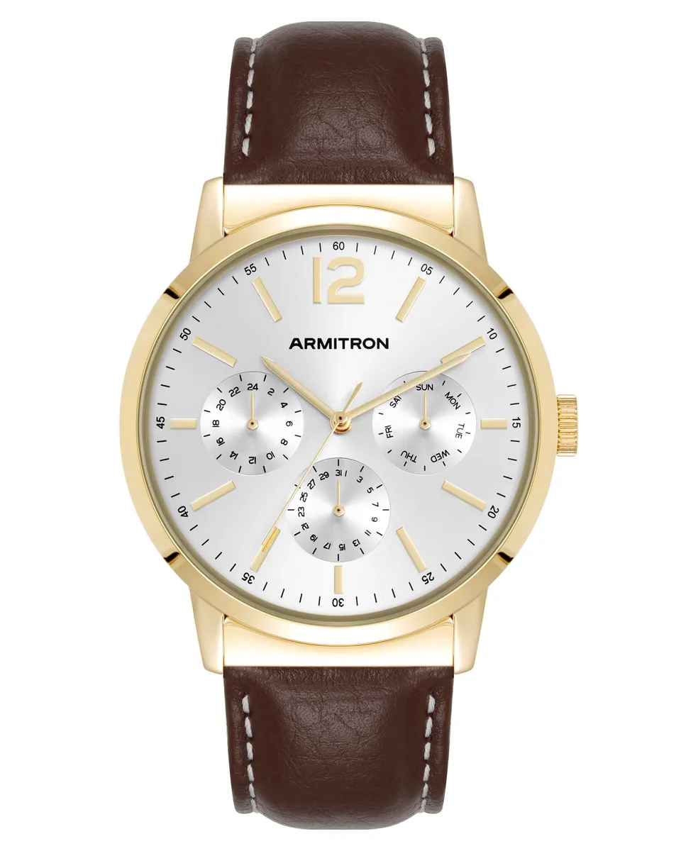 Armitron Hudson 42mm herreklokke brunt skinn kronograf