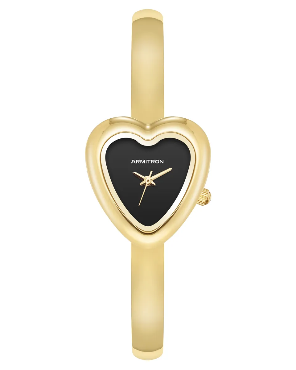 Armitron Heart Bangle klokke 24,9 mm gull svart hjerte