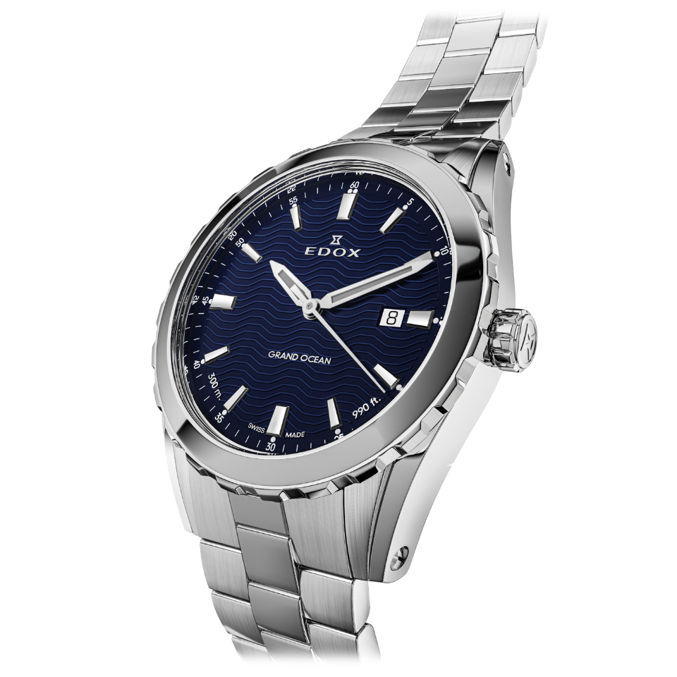 Edox Delfin Date Gents herreklokke sort