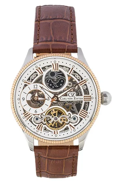 Carl von Zeyten Kirnbach CVZ0034RWHS herreklokke hvit dual time