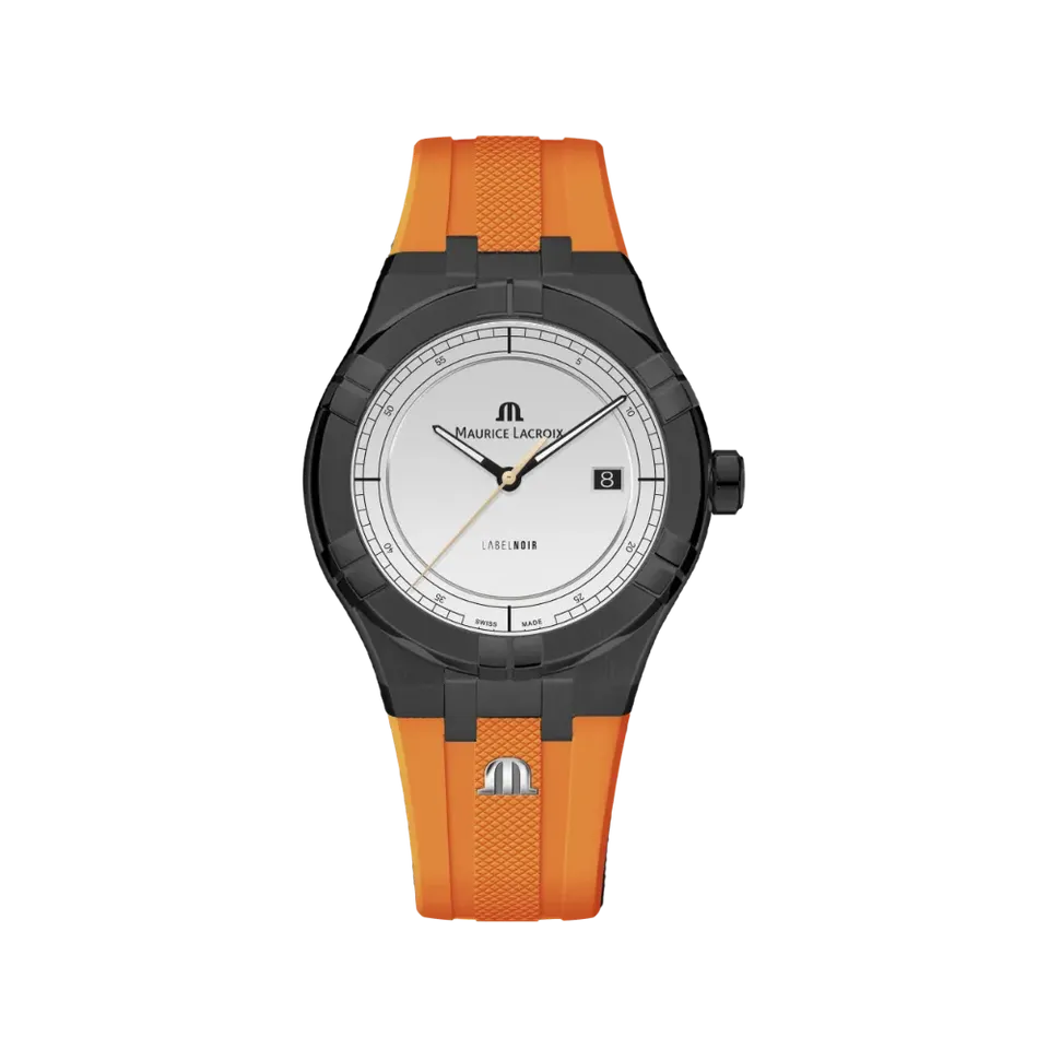 Label Noir Aikon Automatic 42MM klokke PVD oransje gummi