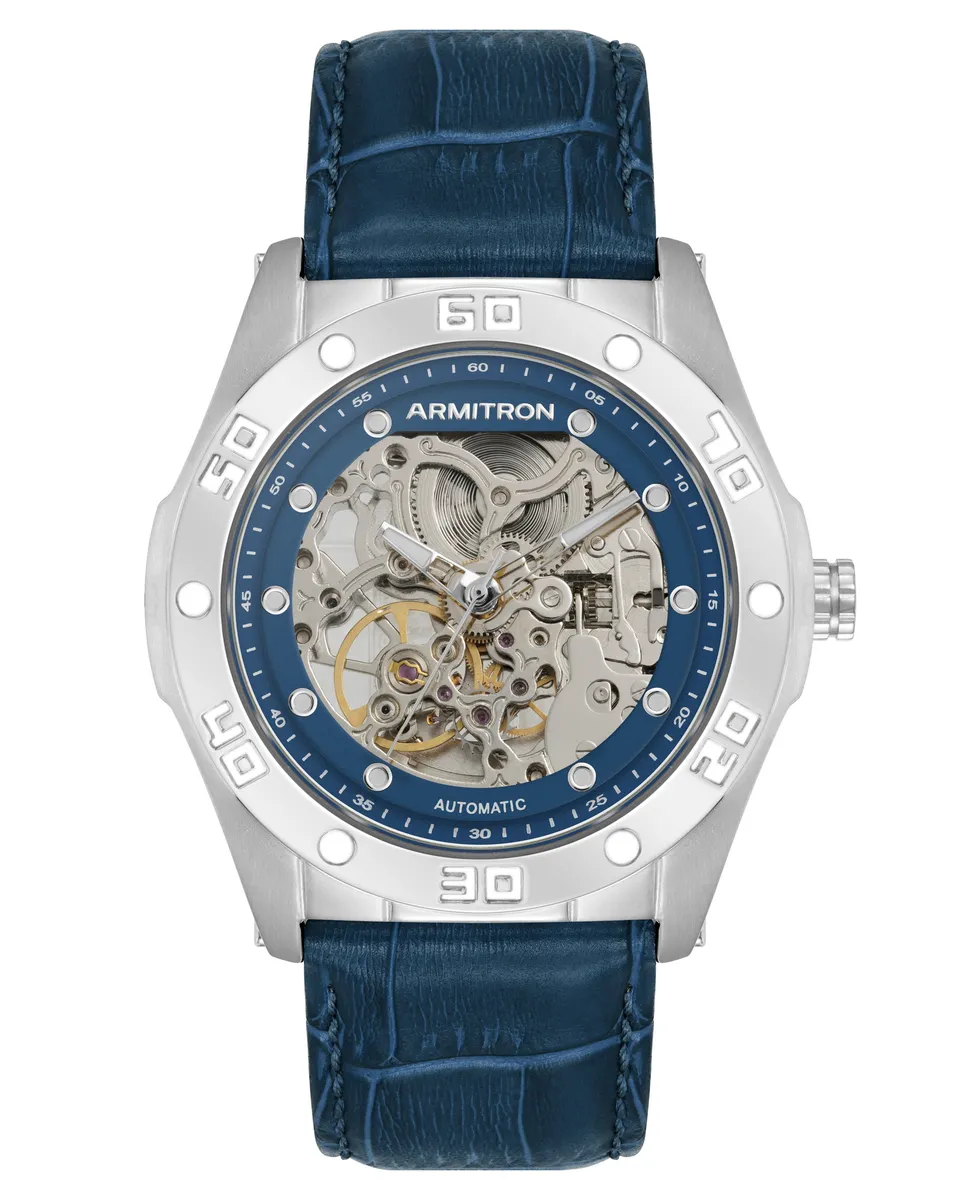 Armitron Skeleton 42mm klokke blå/sølv automatisk