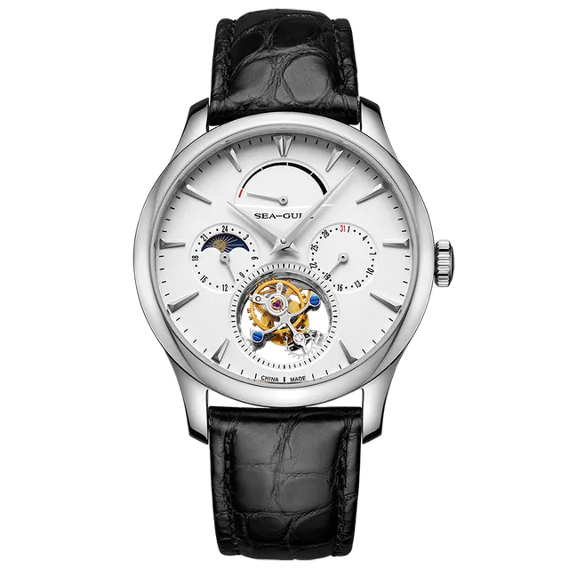 Sea-gull Artisan Heritage 818.12.8828 herreklokke hvit tourbillon