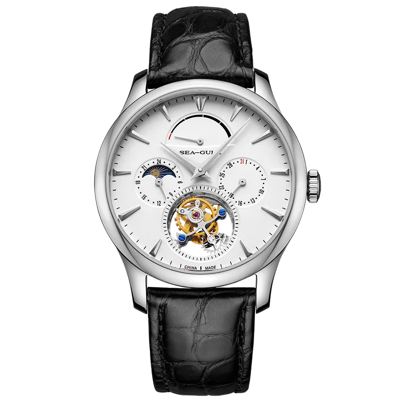 Sea-gull Artisan Heritage 818.12.8828 herreklokke hvit tourbillon