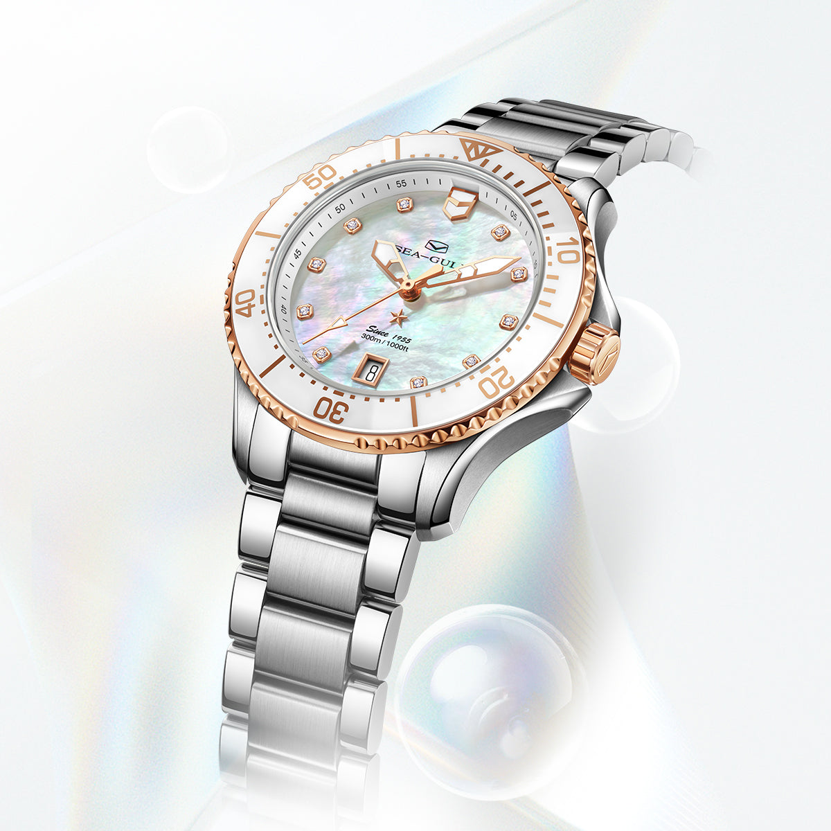 Sea-gull Ocean Lady 816.12.1211 dykkerklokke perlemor 40mm