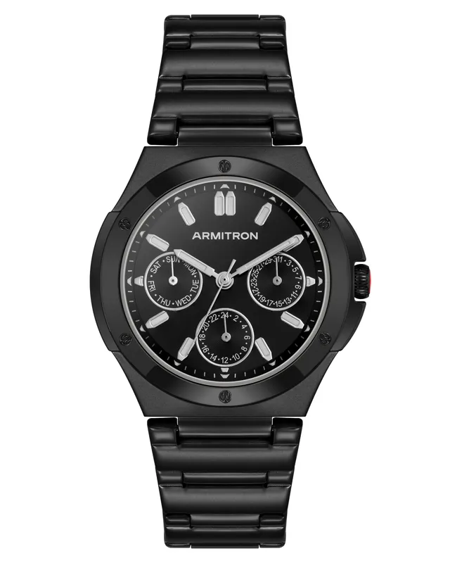 Armitron Parker 38mm herreklokke svart rustfritt stål